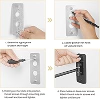 Vista 6 de 8" Wall Mounted Magnifying Makeup Mirror, 1X/10X Double-Sided Shaving Mirror with 360° Swivel & Extendable Arm for Bathroom Vanity, Black - No Light