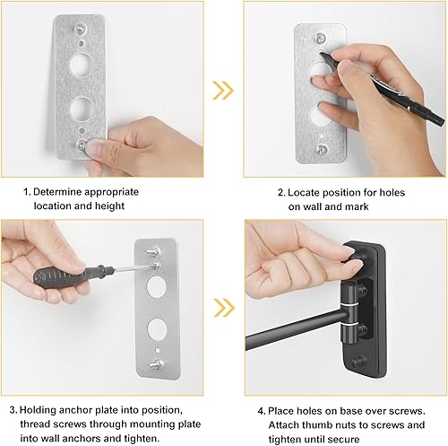 Miniatura 6 de Espejo de maquillaje con aumento montado en la pared de 8 pulgadas, 1X10X espejo de afeitar de doble cara, espejo giratorio de 360 para montaje en