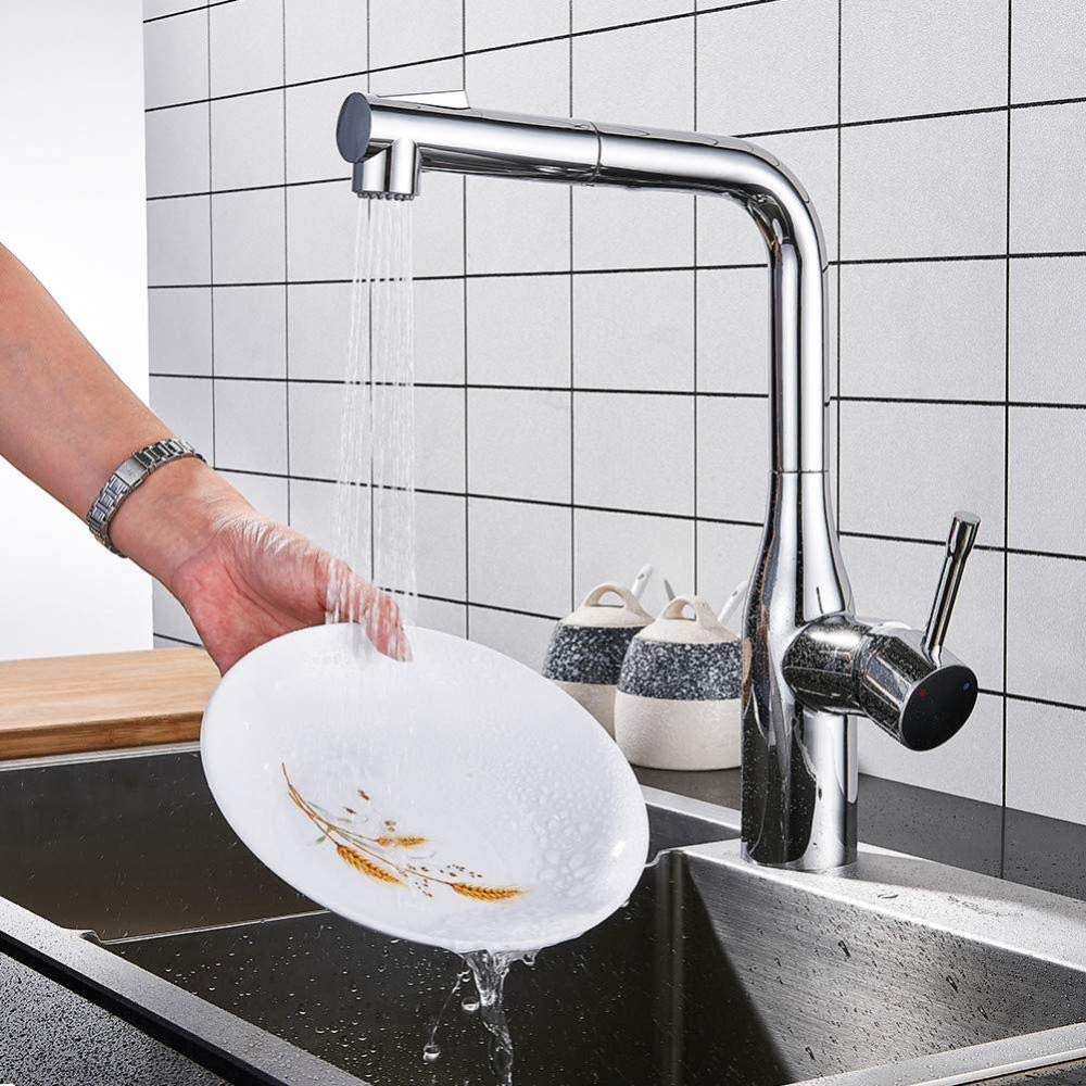 Bateria kuchenna Küche Waschbecken Wasserhahn Einzigen Handgriff Herausziehen Tap 360 Grad Wasser Mischer Heißer Und Kalten Wasser Funkcja podwójnego rozpylacza