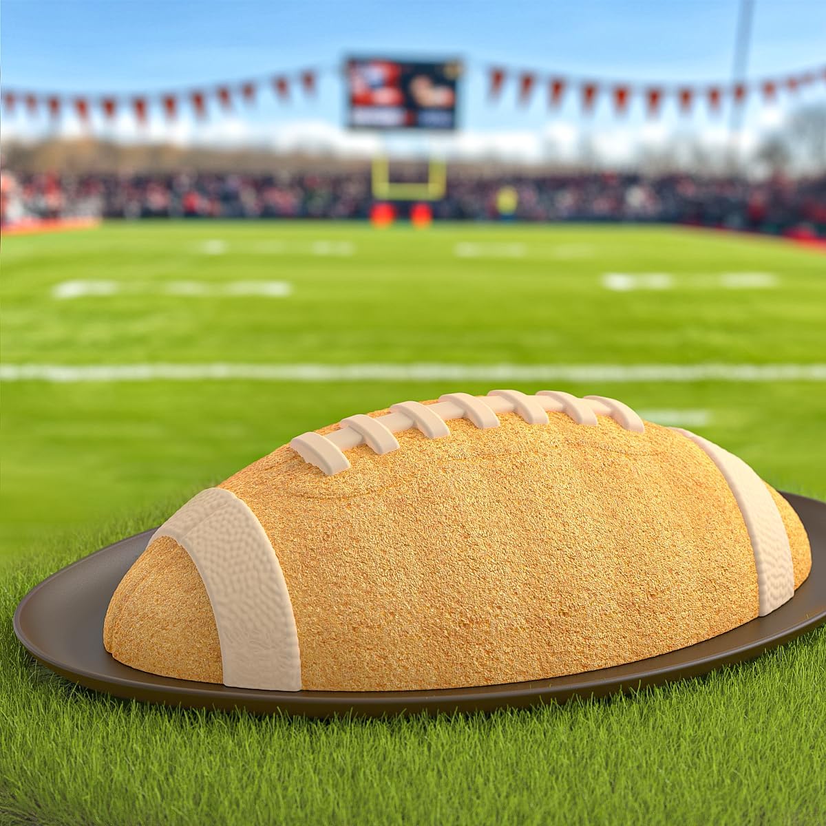 12 Inch Football Cake Pan - Nonstick 3D Football Shaped Silicone Mold with Scraper for Baking, Breakable Chocolate Mold, Sports-Themed Party - Image 5