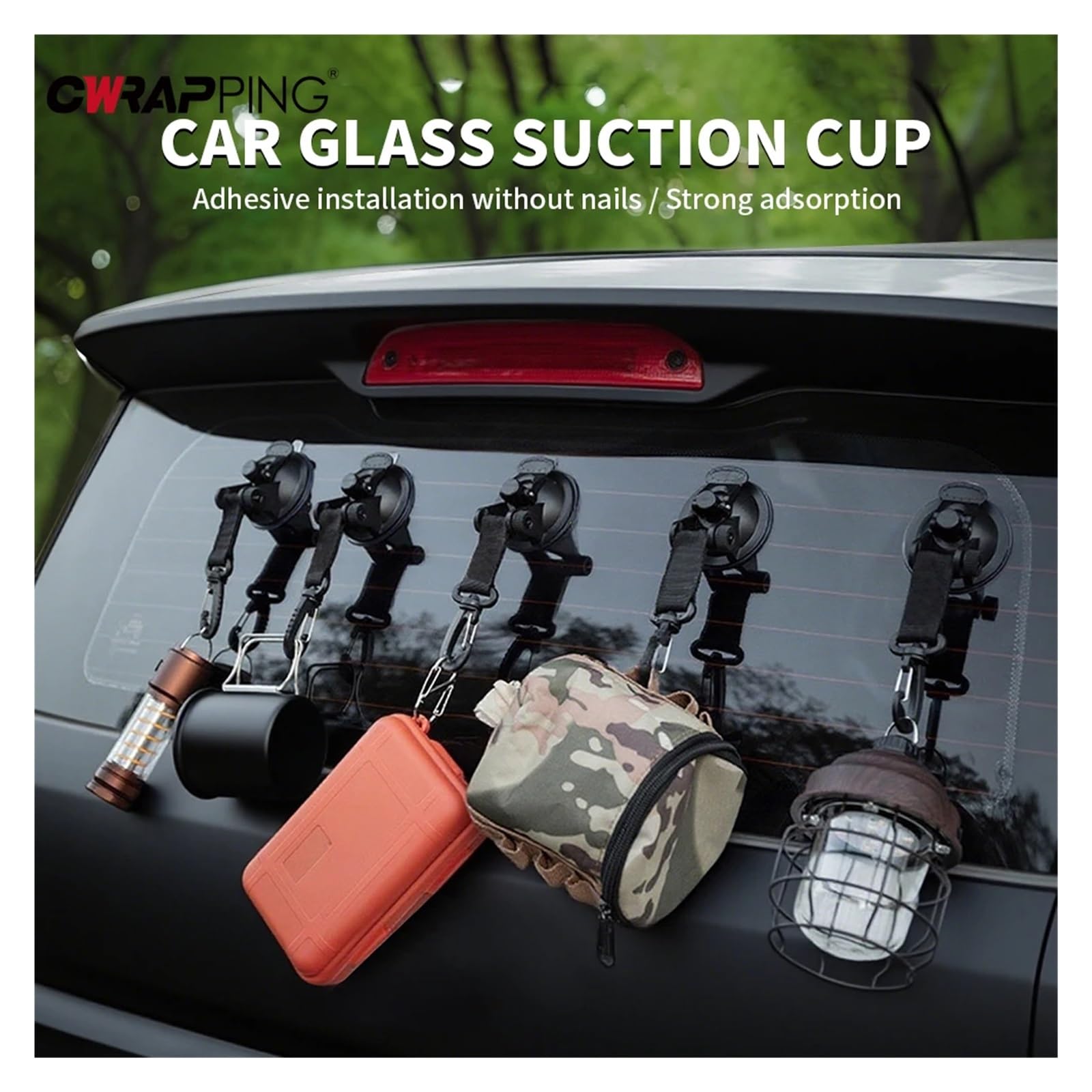 Fibbia a Ventosa for Tenda da Auto, ancoraggi Laterali for Campeggio, Ventose for, Gancio di Fissaggio for Camper, Accessorio Interno della Cabina(PC-4)