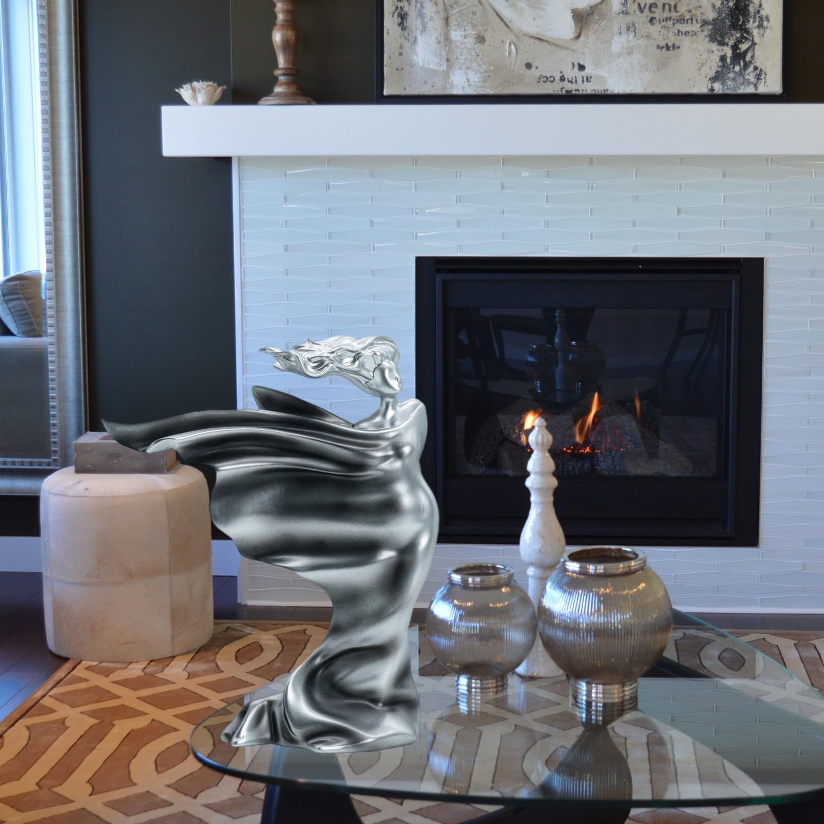 オファー 豪華な置物 置物・オブジェ 樹脂像創造的な抽象的な図頭