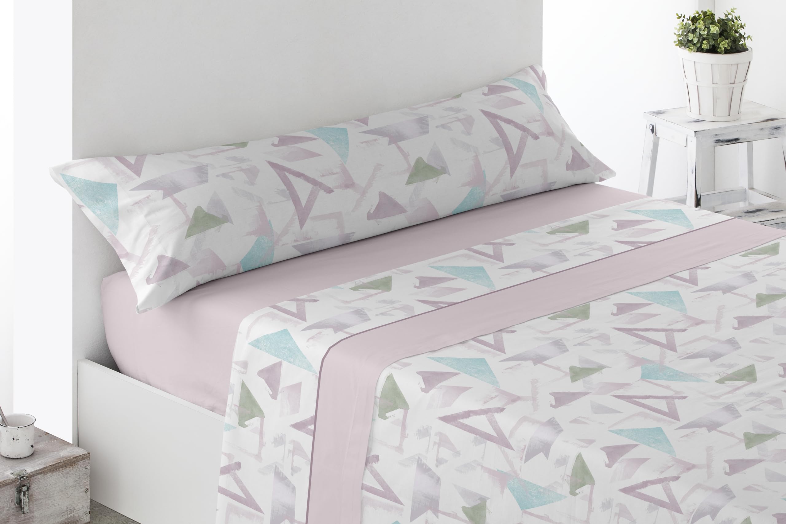 Cabello Textil Hogar Juego de sábanas Estampadas - Disponibles en 3 y 4 Piezas - Varios tamaños, diseños y Colores - Microfibra Transpirable Extra Suave (Arbec Rosa, Cama de 135 cm (135x190/200cm))