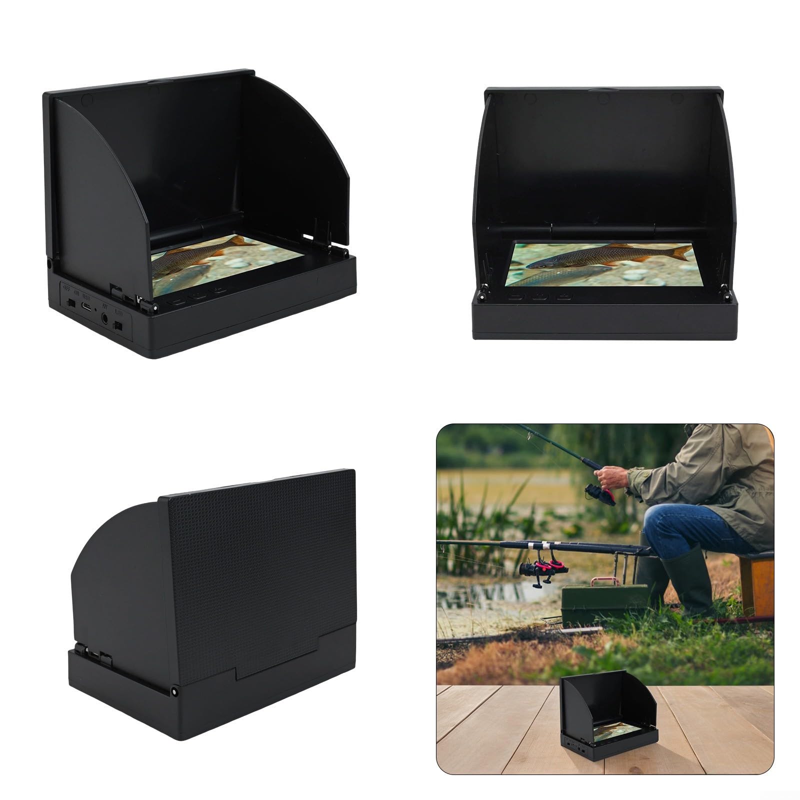 Cámara de pesca subacuática, 4.3 pulgadas, buscador visual de peces, penetración de agua fangosa, batería de 5000 mAh, para río de hielo y barco (4.3IPS + cámara de 20 m)