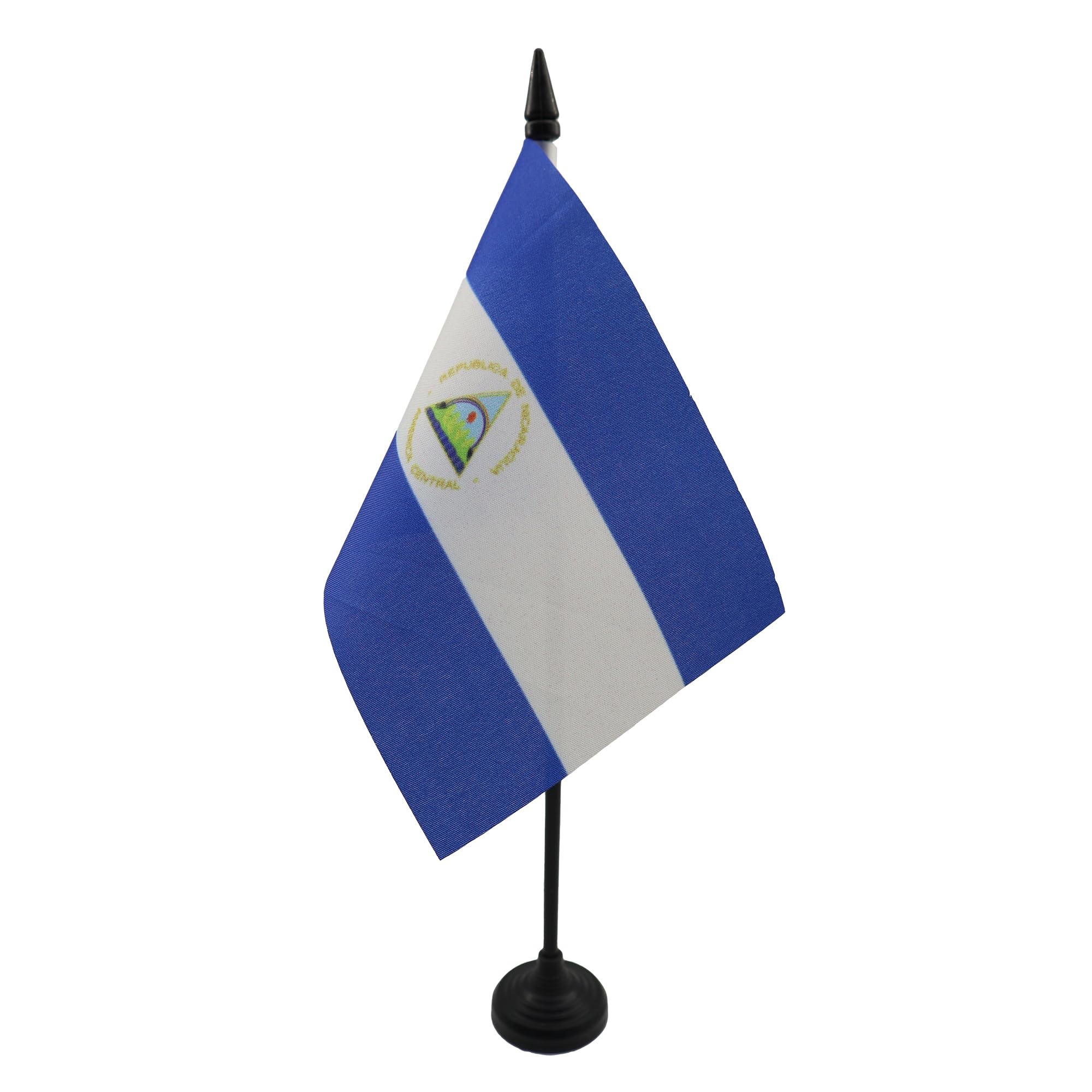 AZ FLAG, Nicaragua Table Flag 4'' x 6'', Nicaraguan Office Mini Banner 100% Polyester 15 x 10 cm