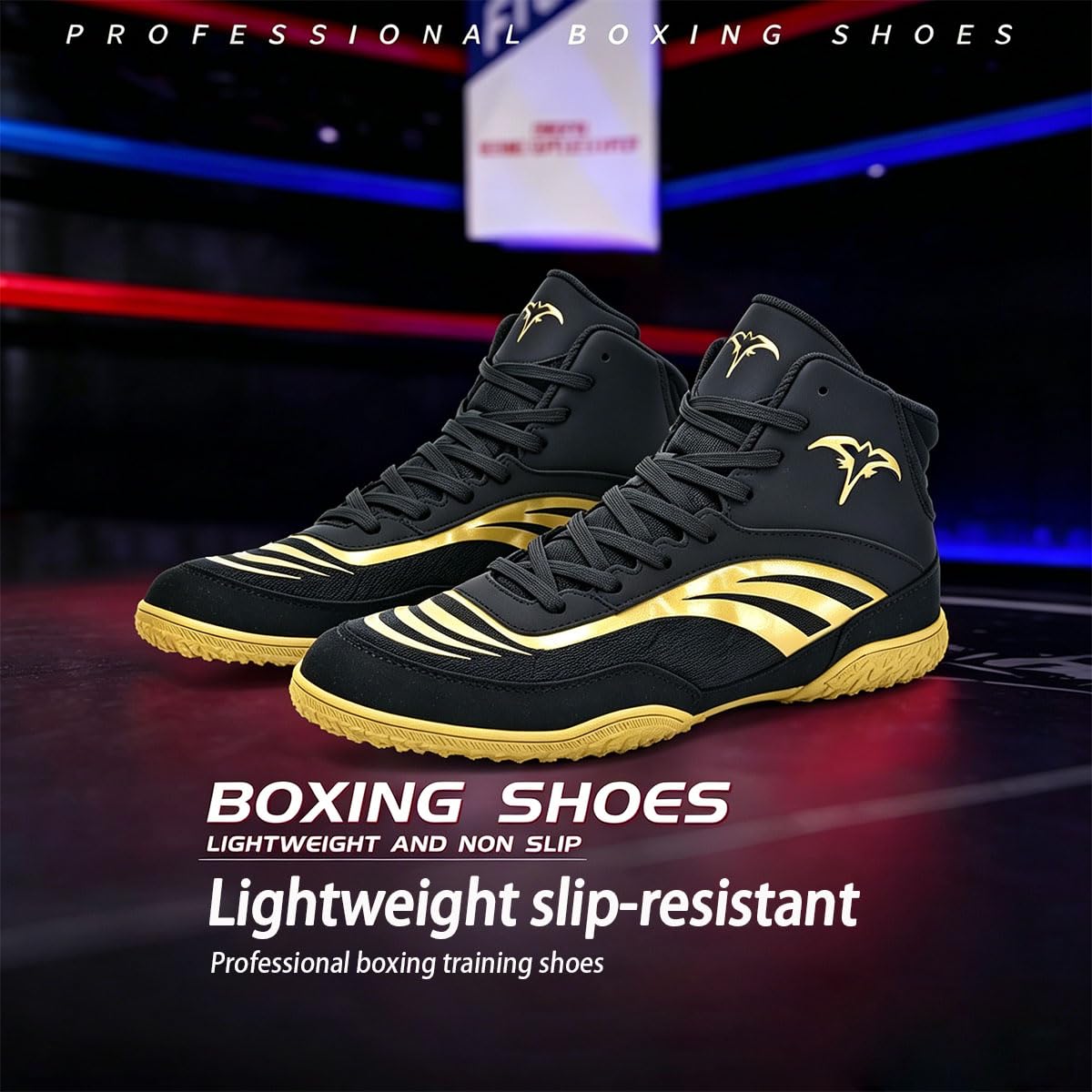 Zapatillas De Deporte De Boxeo para Hombre Zapatillas de Boxeo Entrenamiento de competición para Lucha Libre Sentadillas Artes Marciales