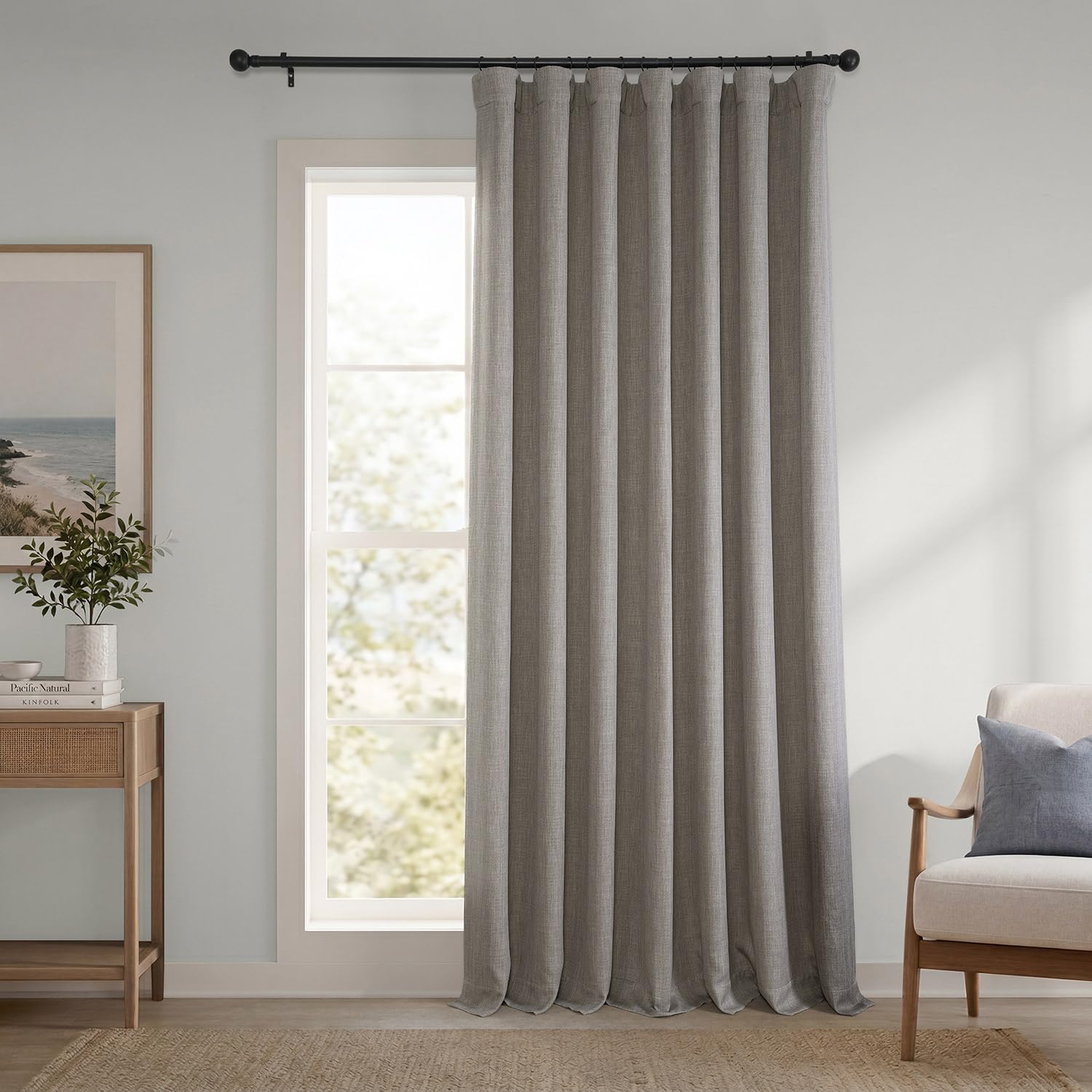 HPD Half Price Drapes Cortinas de Lino sintético con Textura para oscurecer la habitación, para Dormitorio, 100 Pulgadas de Ancho x 108 Pulgadas de Largo, Cortinas Extra Anchas para Sala de Estar,