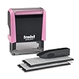 Printy 4912 Self Inking Do it Yourself (DIY) 4 line Personalized Custom Message or Address Stamp kit with Black Ink, Impression Size: 3/4” x 1-7/8” inch (Pink)