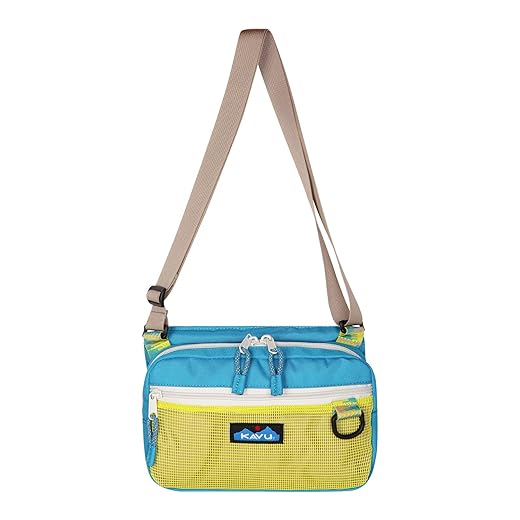 KAVU Delray Beach Crossbody Bag Lightweight Mesh Beach Pack - Berry Divine
