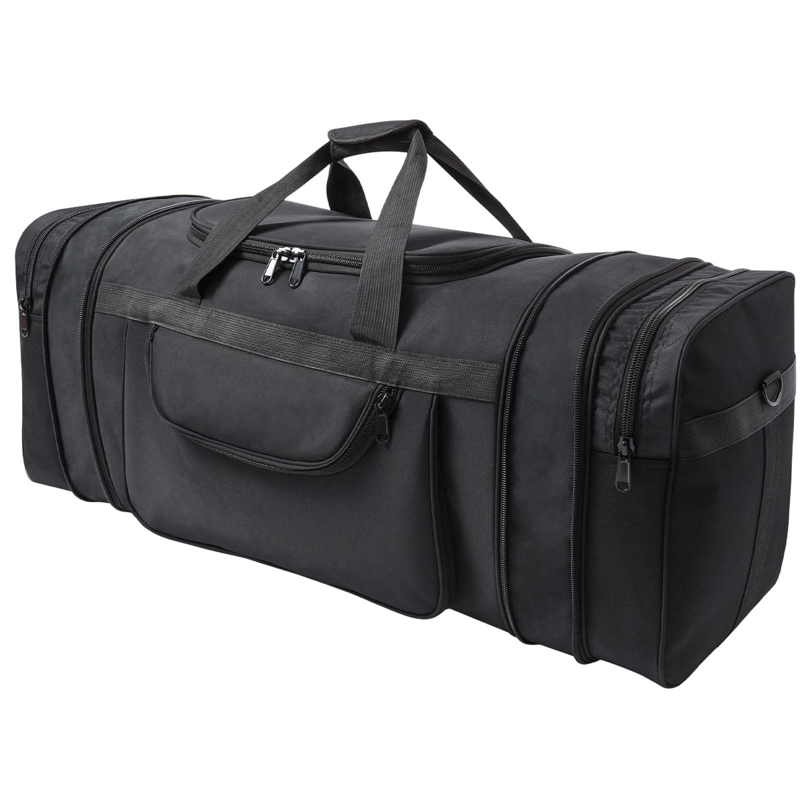 Bolsa De Viaje Hombre Mujere 62/92/115L Bolsa de Deporte Gimnasio Grande Bolso De Lona Hidrófugo Plegable Travel Duffel Bag Gym Bag Sport Duffle con Compartimento (Negro, 115L)