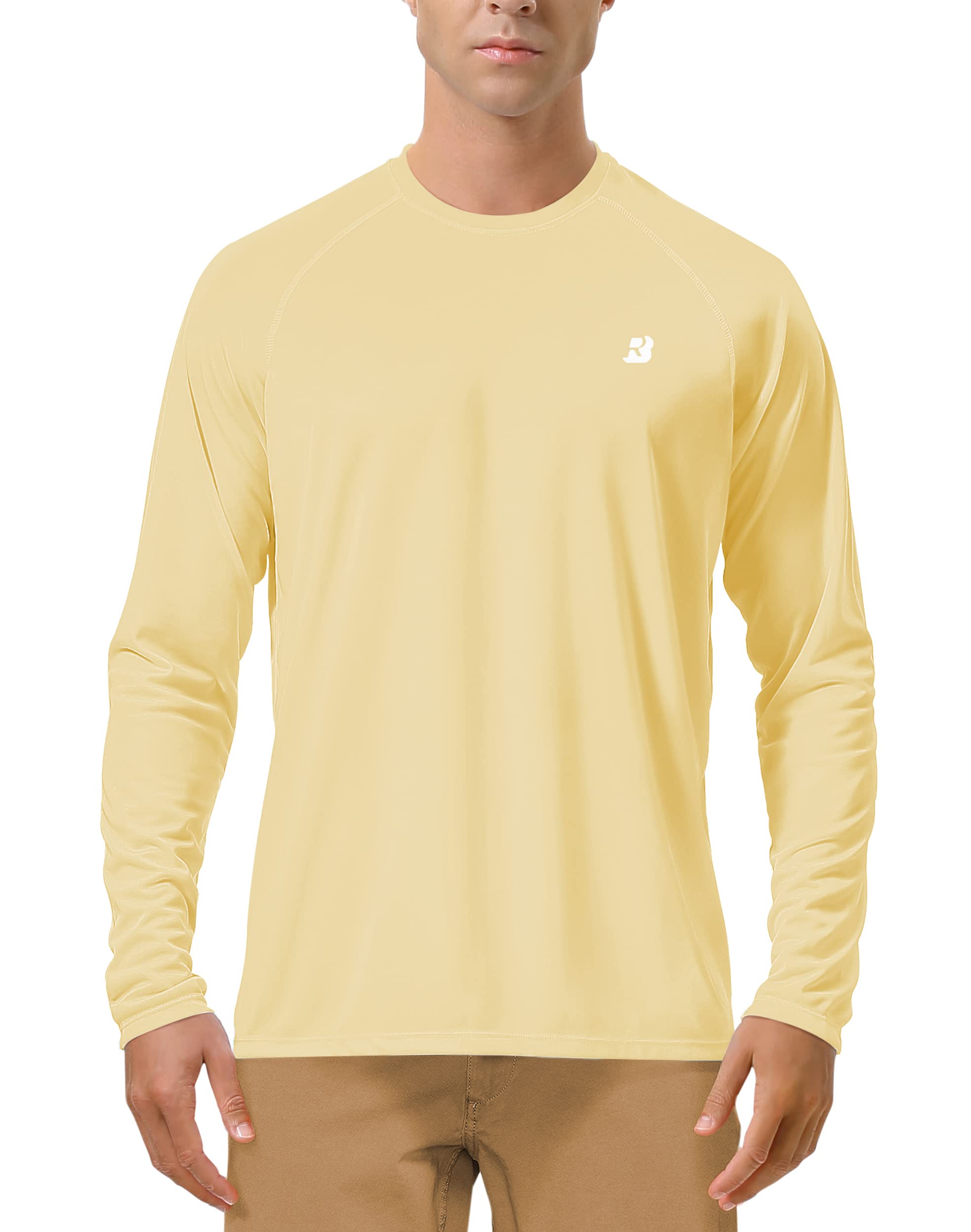Roadbox Men's UPF 50+ UV Sun Protection Shirts, Long Sleeve Swim Rash Guard