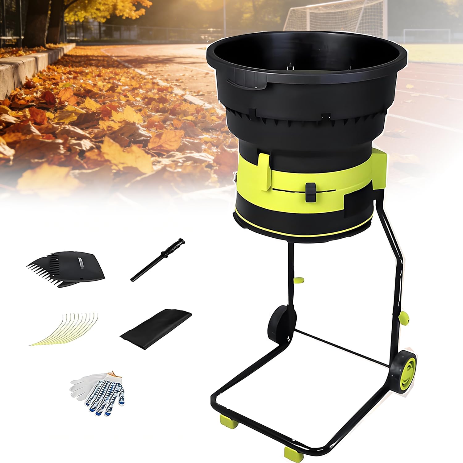 Trituradora De Madera Eléctrica para Facilitar La Limpieza del Jardín, Trituradora De Hojas Eléctrica Sin Cuchillas De 2500 W con Ruedas, 8000 RPM Compost para Hojas Nopowercord