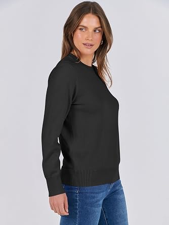 ANRABESS Sweaters for Women Long Sleeve Lightweight Crewneck Soft Basic Knit Loose Fit Pullover Top 2026 Fall Trendy Outfits