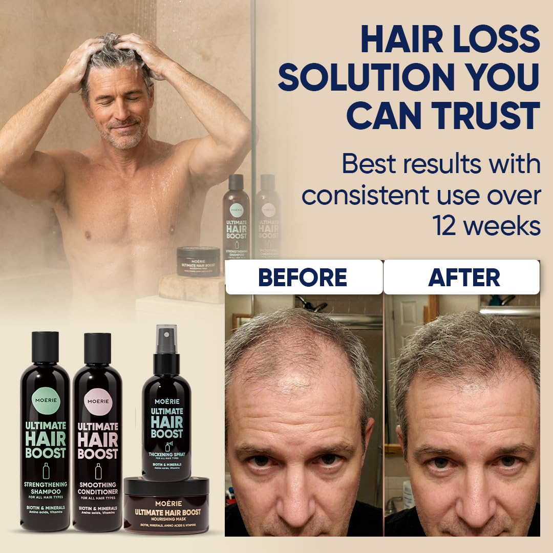 Moerie Pack Méga Minéral - Shampoing, Après-Shampoing, Masque et Spray Capillaire - Soin Ultime Pour des Cheveux Plus Longs, Épais et Volumineux - Produits Végans, Sans Paraben ni Silicone
