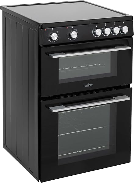 Willow WT60CCB 68L Freestanding Electric Cooker, Twin Cavity Cooker with Ceramic Hob and 31l Grill Cavity, 2 Years Warranty - Black - 3
