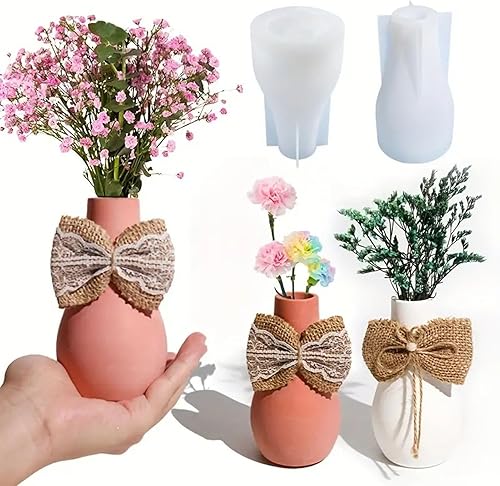 Miniatura 2 de BEMINH Moldes de resina para jarrón de silicona, moldes de fundición de resina para jarrón para resina epoxi, molde de jarrón pequeño y alto para