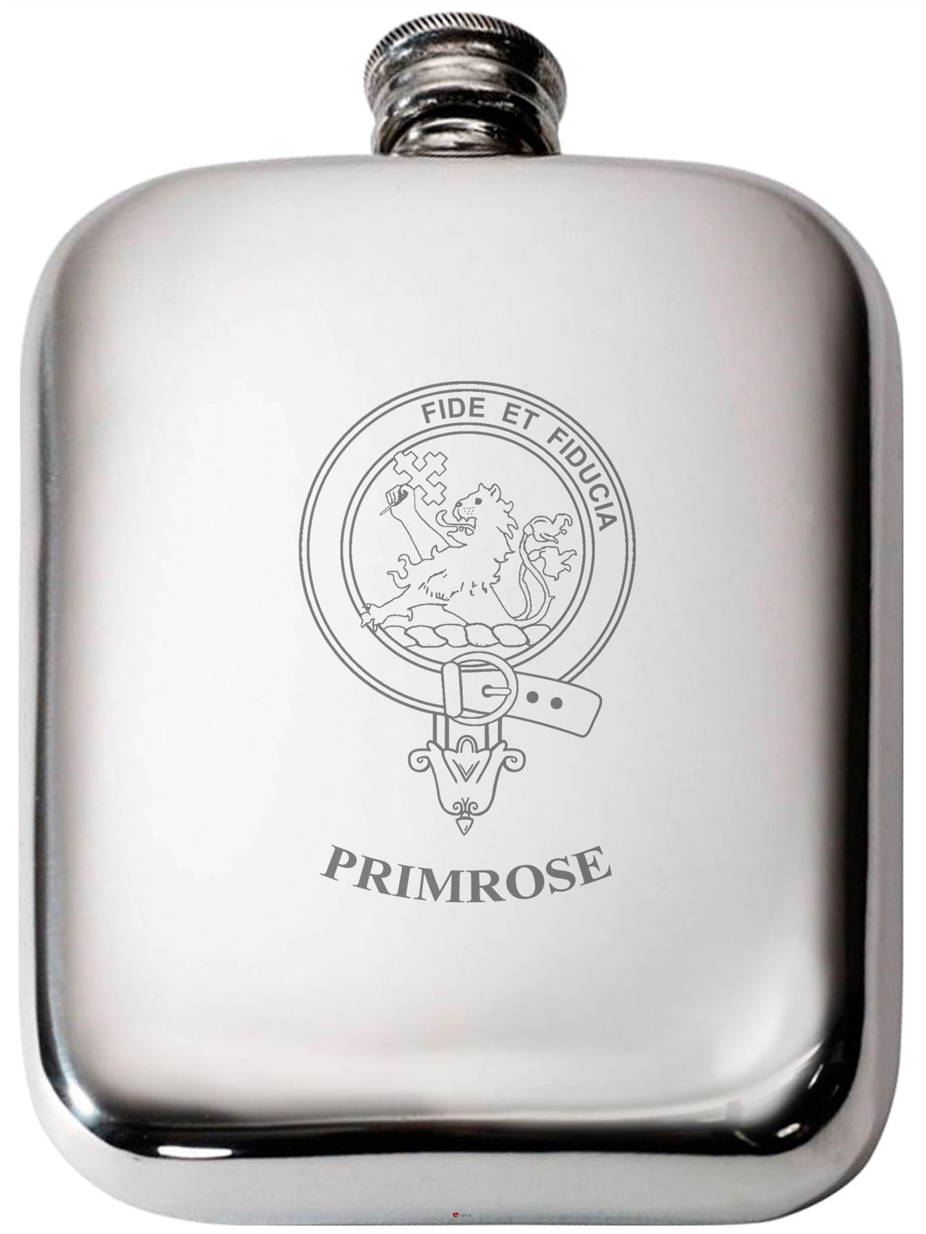 Flacon de Hanche Primrose Étain de nom de Crête de clan Écossais Hip Flask 6oz