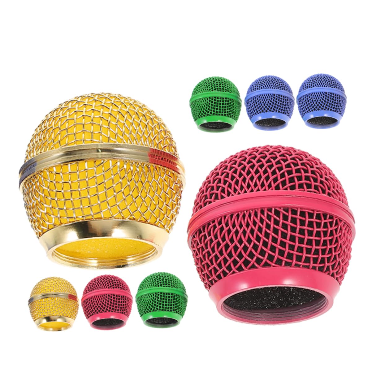 HEMOTON 32 Sztuk Kolorowe Kratka Mikrofonu Mic Metalowa Kratka Zastępcza Części Do Mikrofonu Bezprzewodowego Metalowa Kratka Do Mikrofonu Mikrofon Głowica Grilla Metalowa Głowica
