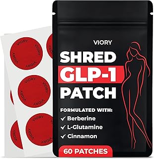 VIORY GLP-1 Patches for Women & Men | GLP1 Patch with Berberine, L-Glutamine, Garcinia Cambogia, Resveratrol | 60 Days Supply