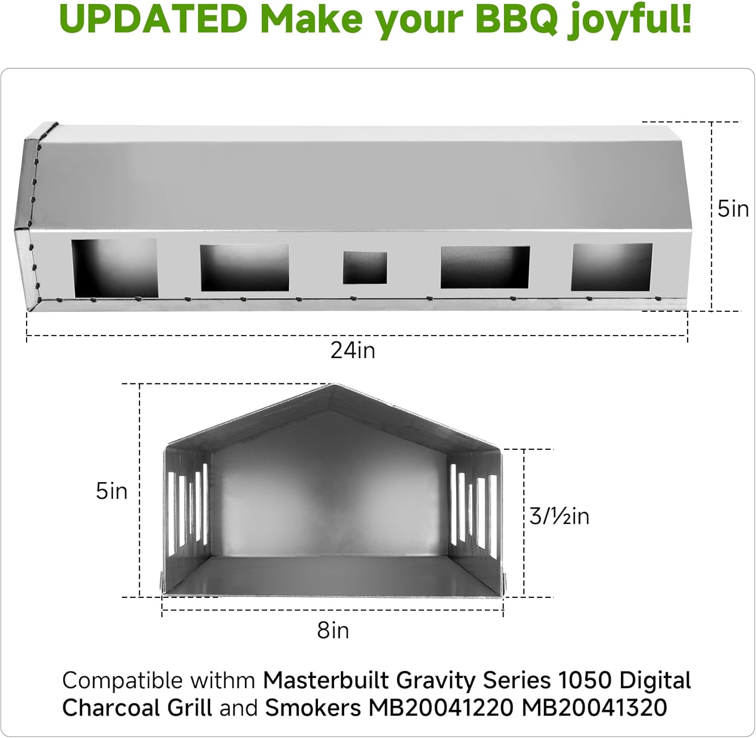 Dgavxa| Upgrade Heat Manifold for Masterbuilt Gravity Series 1050 Digital Charcoal Grill Replacement, 9904190091, Compatible with Smokers MB20041220 MB20041320