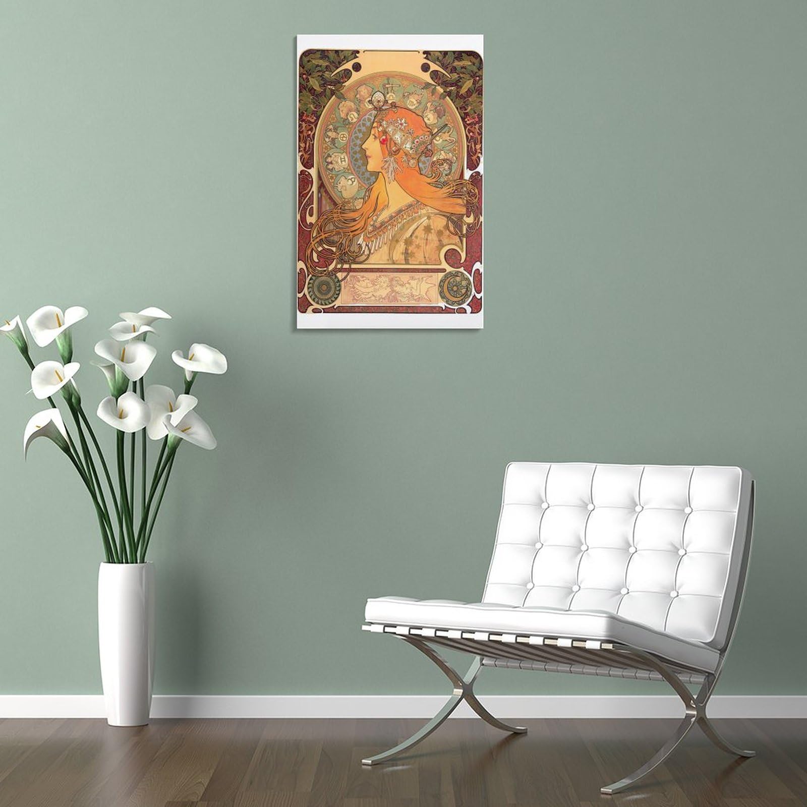 ミュシャ　アートパネル Amazon.co.jp: Alphonse Mucha アルフォンス・ミュシャ 四季変化