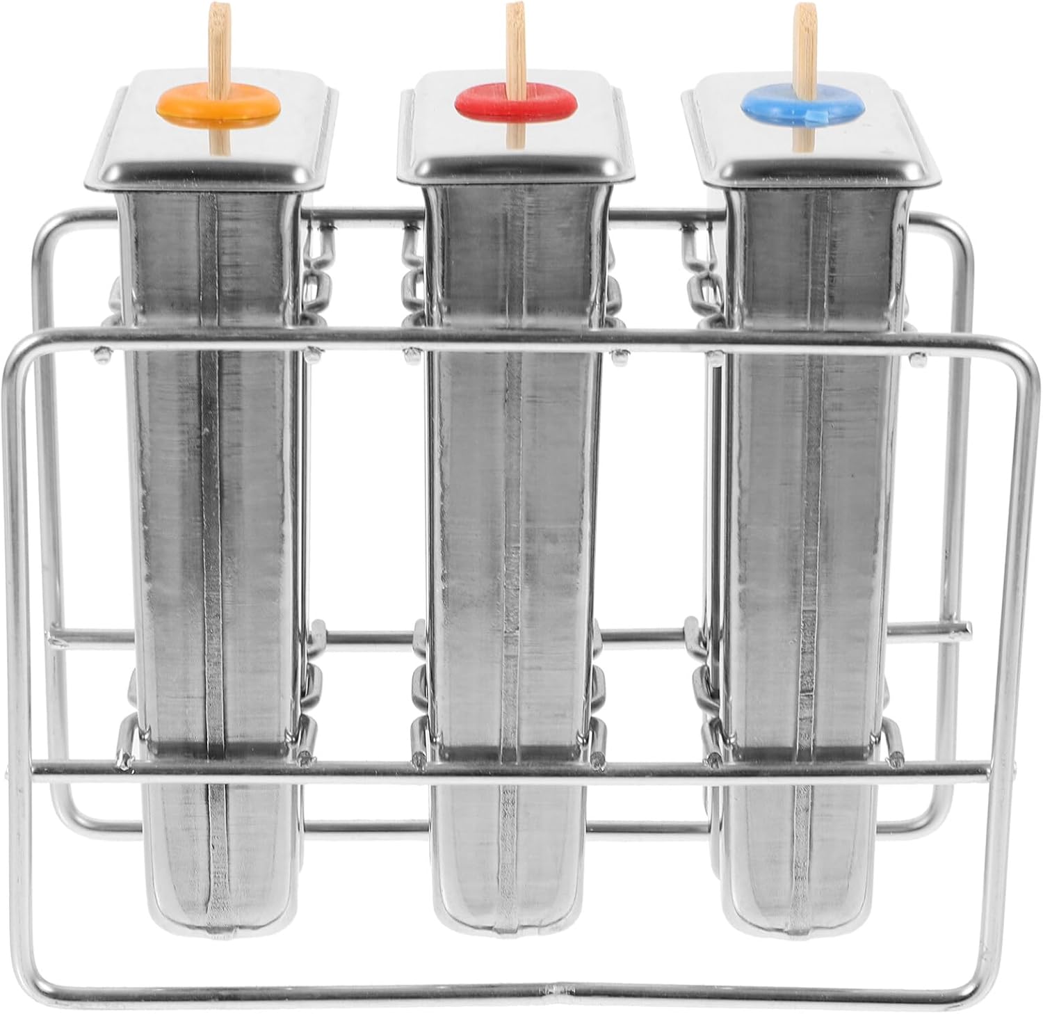 VOSAREA 1set Stainless Steel Maker Mold Ice Cream Molds for Adults Easy Release Smooth Demolding Cavity Design for Homemade Ice for Freezing Natural Ingredients