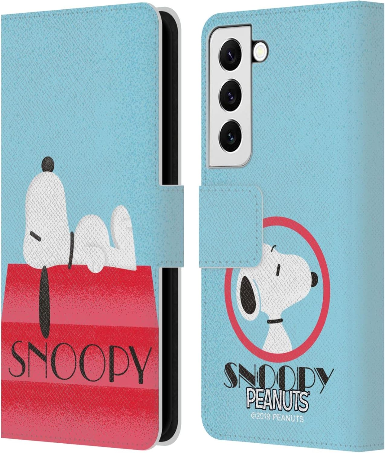 Head Case Designs Officially Licensed Peanuts House Snoopy Deco Dreams Leather Wallet Case Compatible with Samsung Galaxy S22 5G