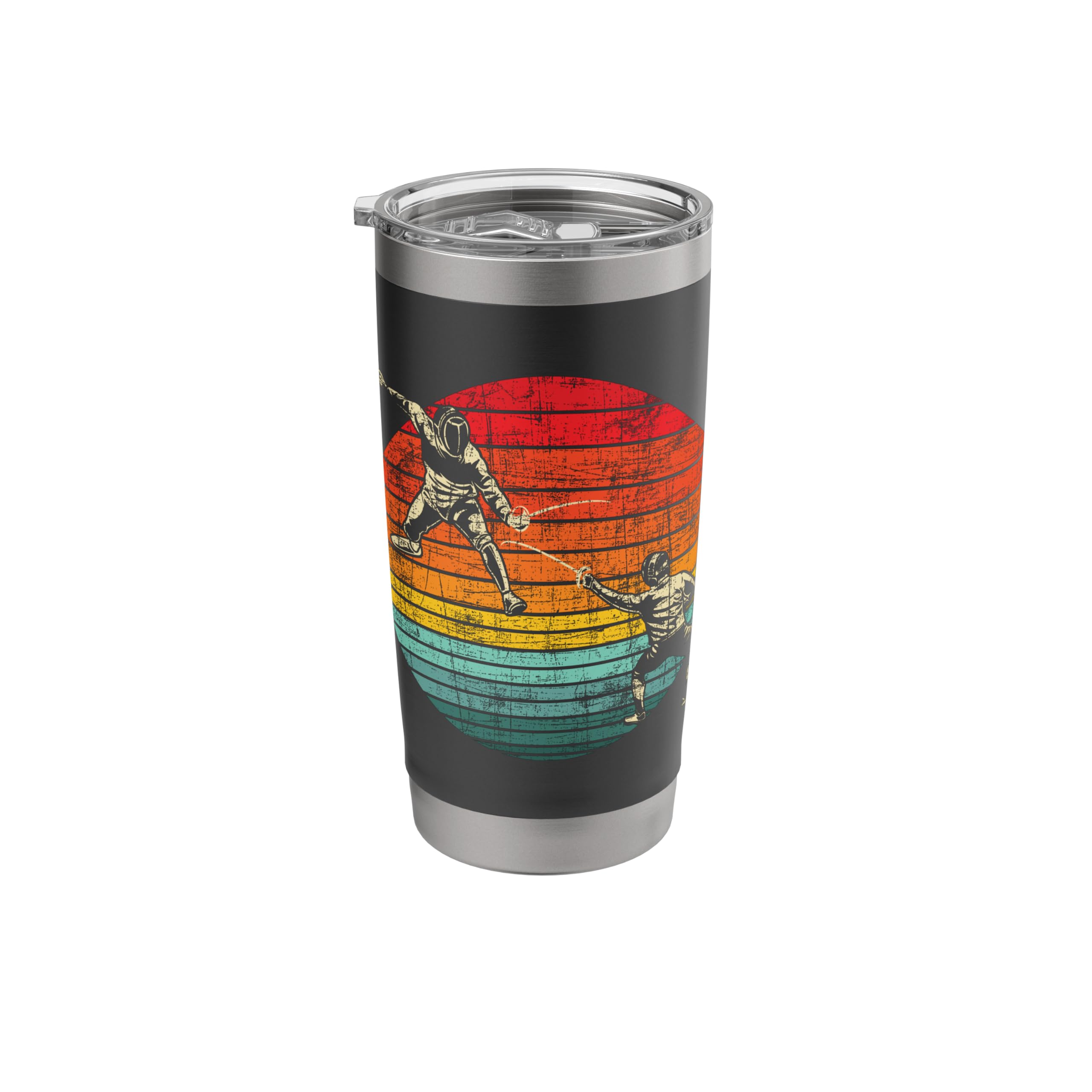 Retro Sunset Fencing - Fencer Swordsman Dueler Sword Fighter Stainless Steel Insulated Tumbler