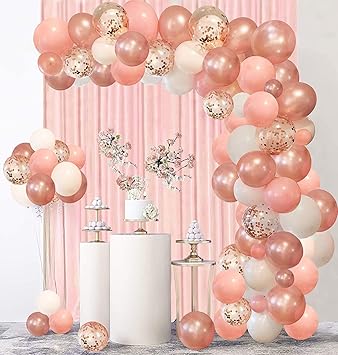 Rorchio Arche Ballon Rose Gold Et Rose Arc Ballon Anniversaire Fille Kit Guirlande Ballon Or Rose Blanc Decoration Pour Mariage Fete Anniversaire Soiree Bapteme Amazon Fr Cuisine Et Maison