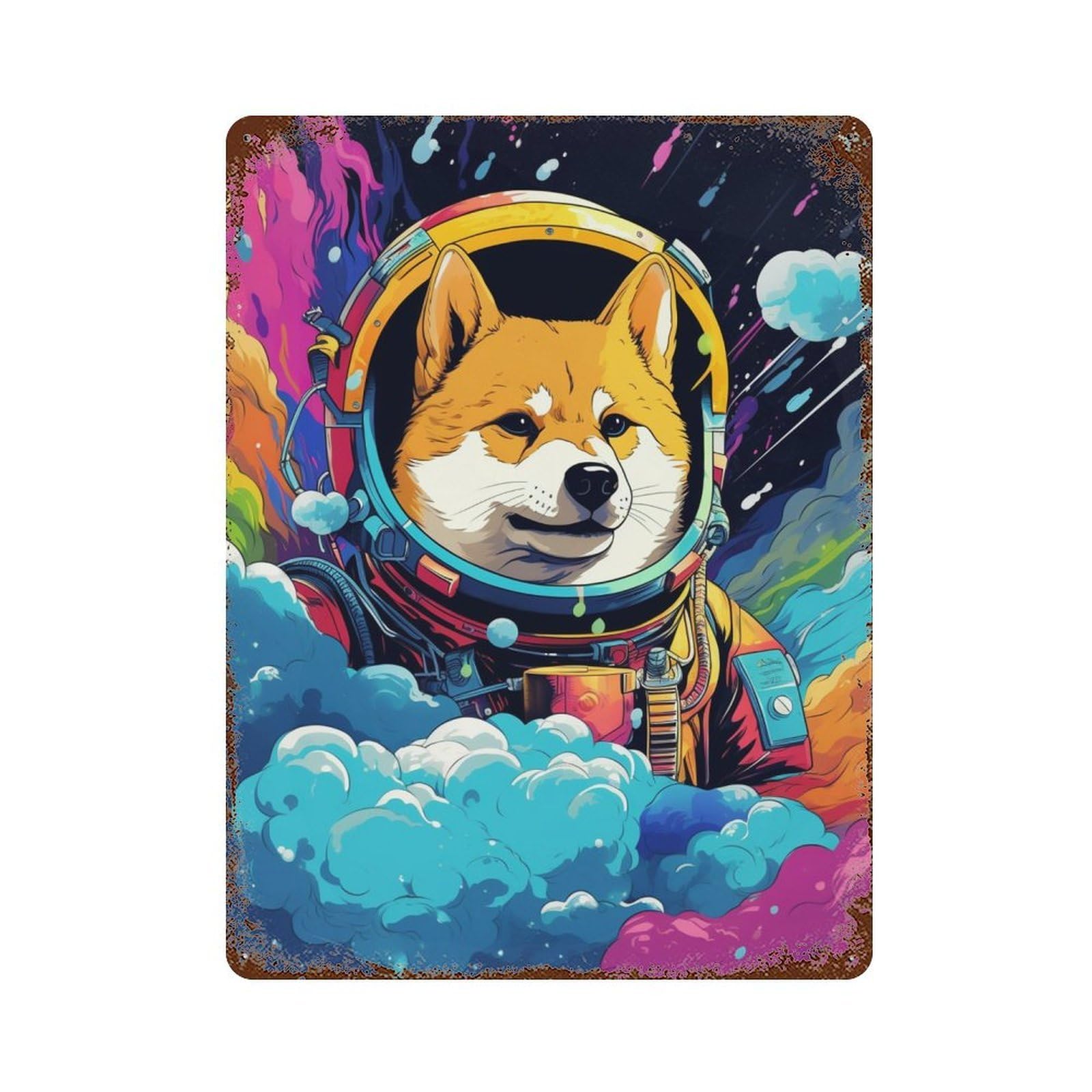 Cosmic Canine Explorer-10 Retro Metal Sign 15.7"x11.8", Ideal for Cafe, Home Bar And Lounge Decor
