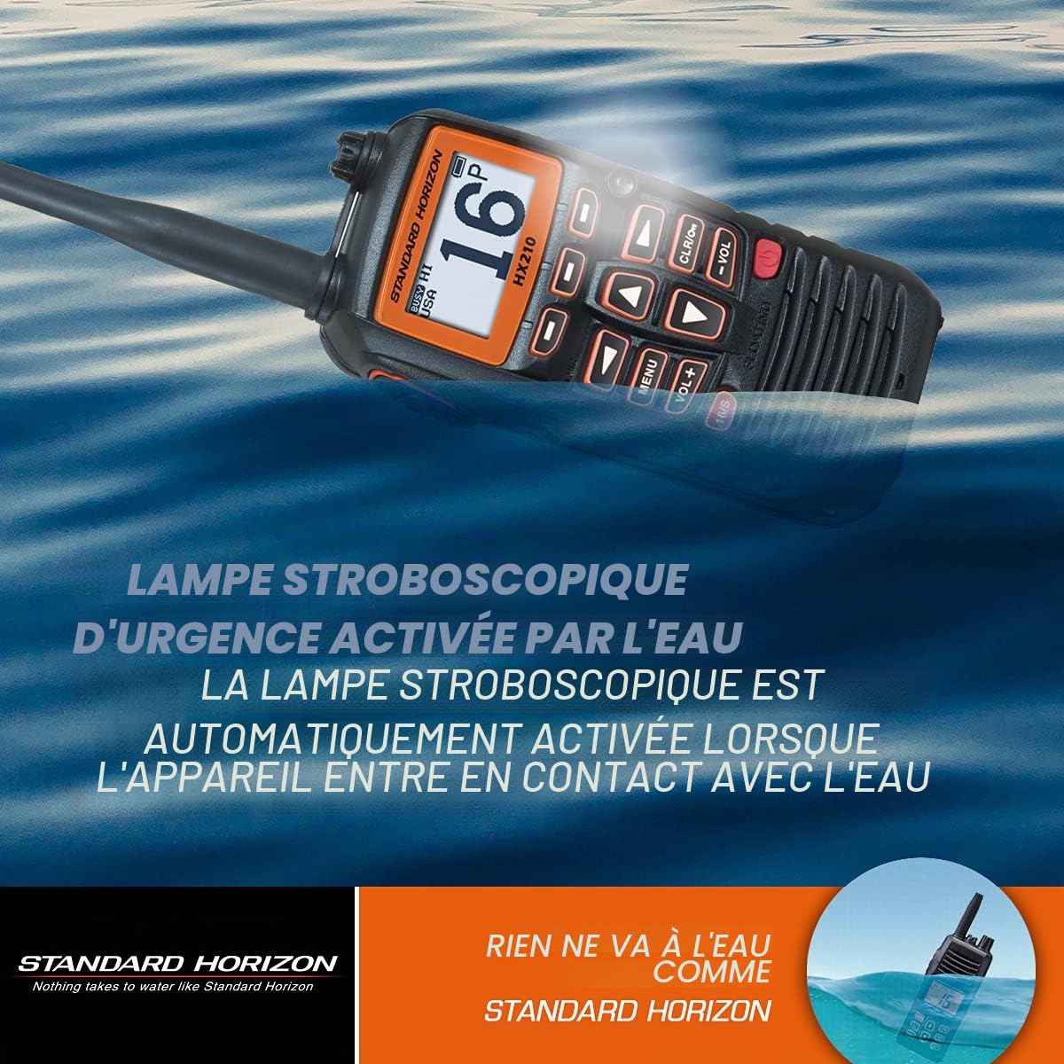 Standard Horizon HX210 Radio VHF portative, Noir
