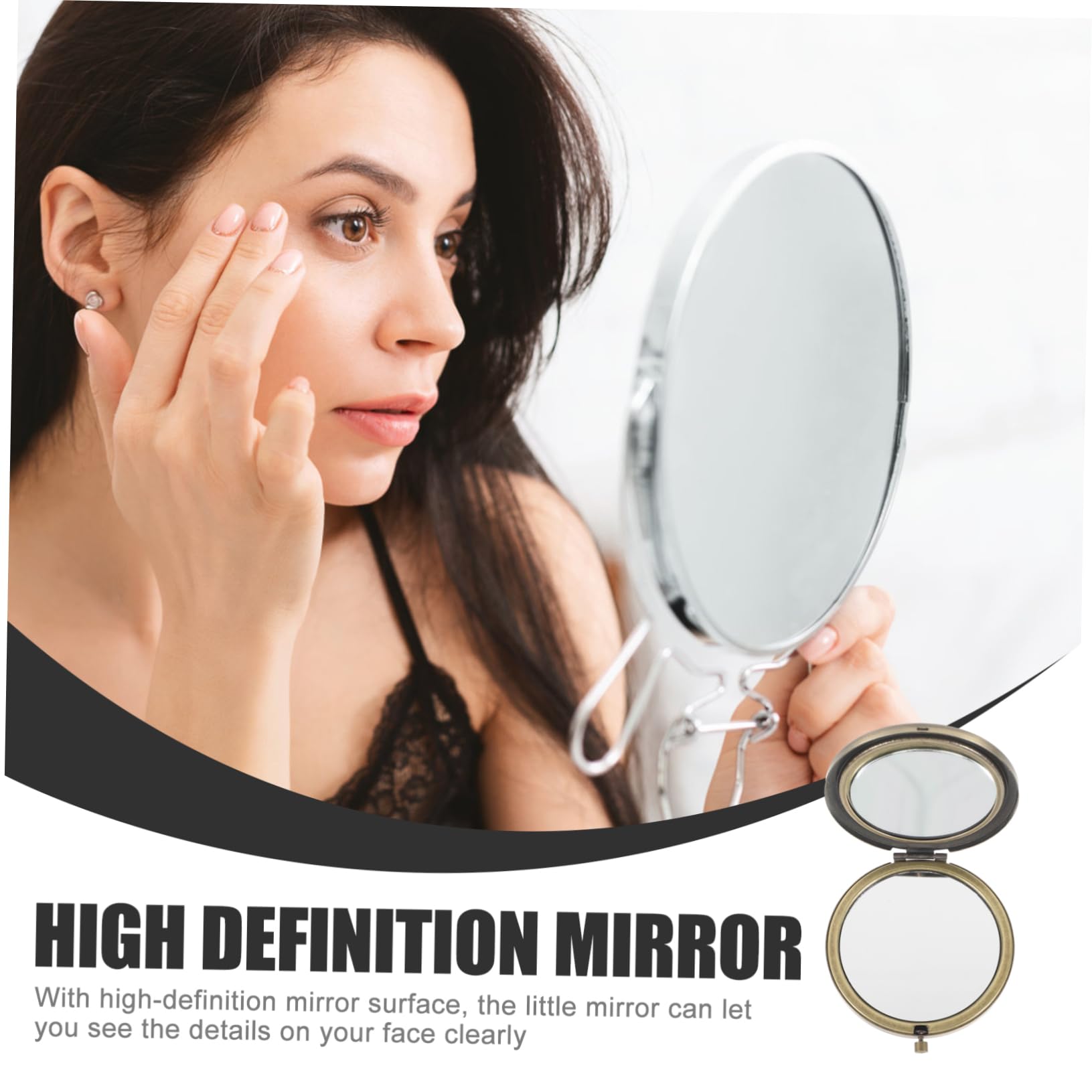 minkissy 4stücke Handspiegel Retro Klappspiegel Kompakter Kosmetikspiegel Für Doppelseitiger Schminkspiegel Mit Hochauflösender Für Und Make-up-