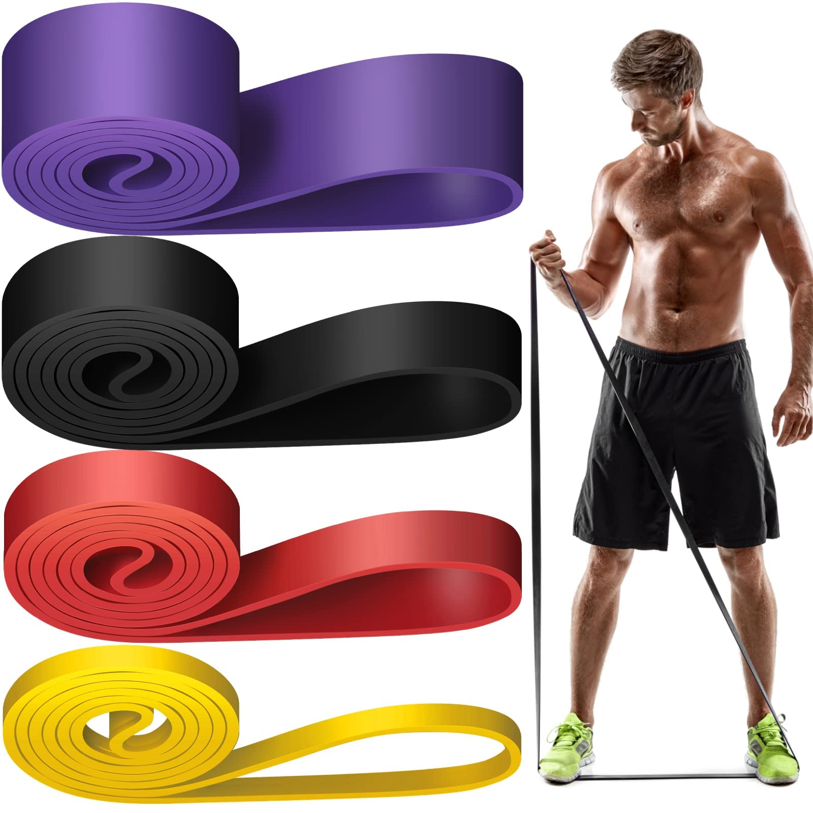 TERRIFI Resistance Bands Set 4pcs, Exercise Bands for Men & Women, Pull Up Assistance Bands, Suitable for Muscle Training, Physical Therapy