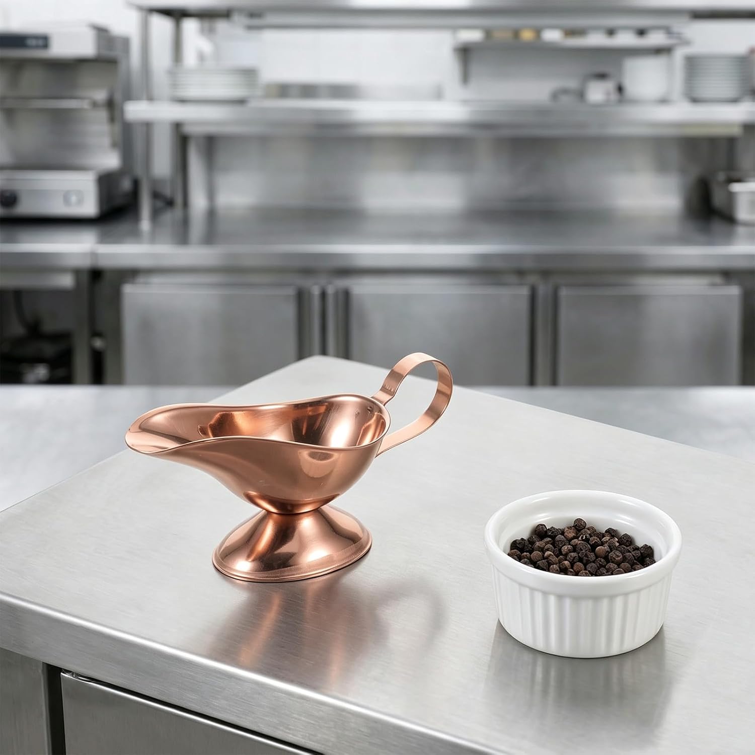 Toddmomy 3oz Gravy Boat: Stainless Steel Sauce Server - with Easy-Pour Spout and Handle - Sauce Serving Dish for Gravy, Salad Dressings, Syrups, and Condiments