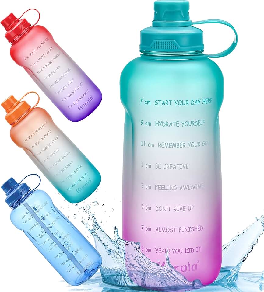 water bottle with time markings