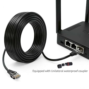 Cat 6 Ethernet Cable 100 ft,PoE Cable High Speed 10Gbps LAN RJ45 Network Cable LAN Cable 100ft for Indoor IP Camera Cable Router, VoIP Internet Cable 30m Long ethernet Cable 100ft Black 4PCS