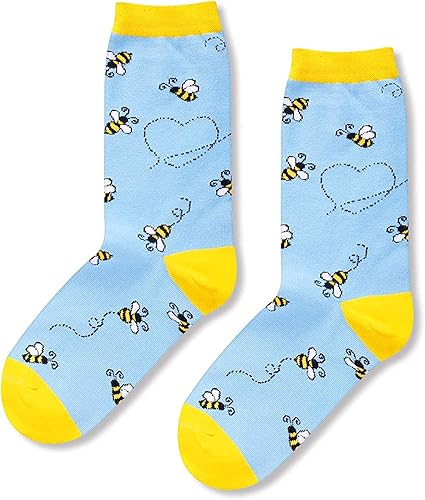 Miniatura 6 de HAPPYPOP Divertidos regalos para amantes de las vacas para mujeres, calcetines novedosos con estampado de vaca, calcetines de abeja, calcetines de