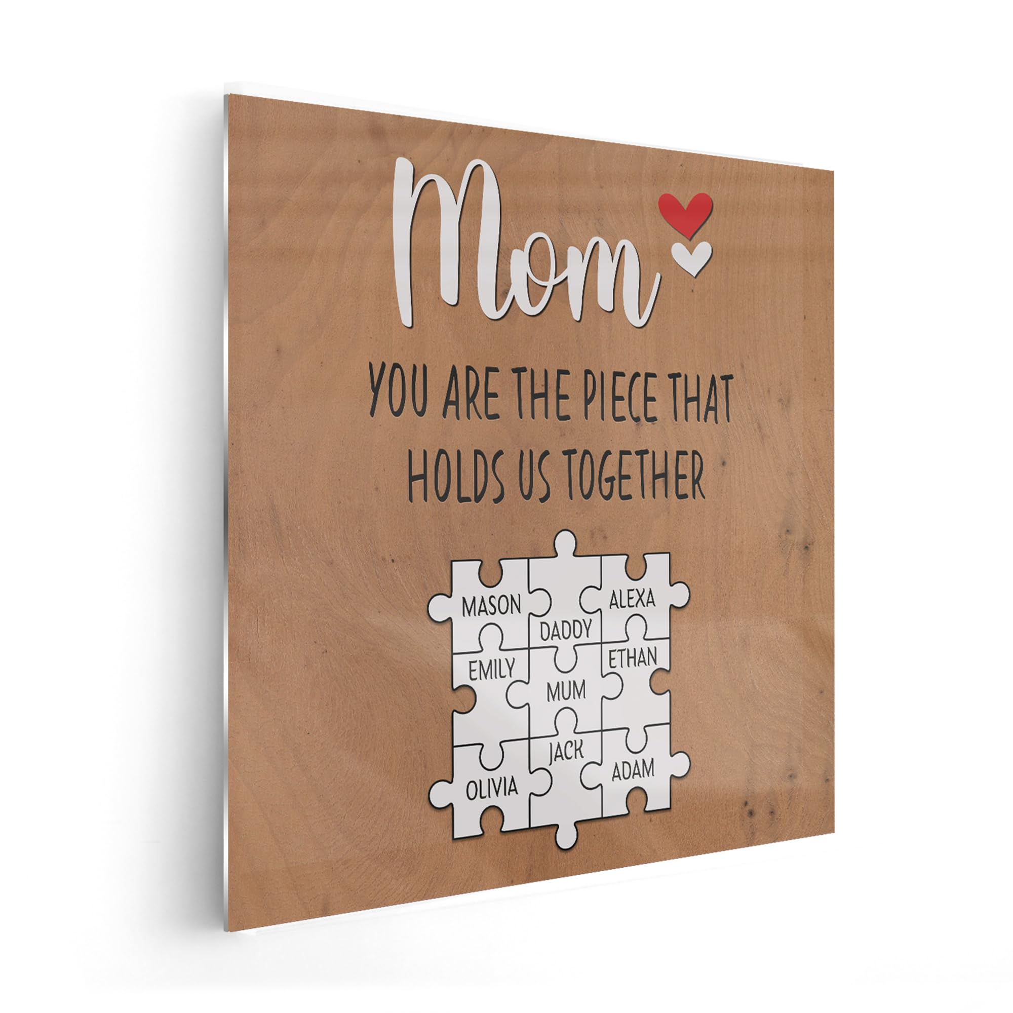 Personalised Decorative Photo Plaque for Mum in Metal - “Thank You for Being Such an Important Piece of My Life” | Gift for Mother’s Day, Birthday