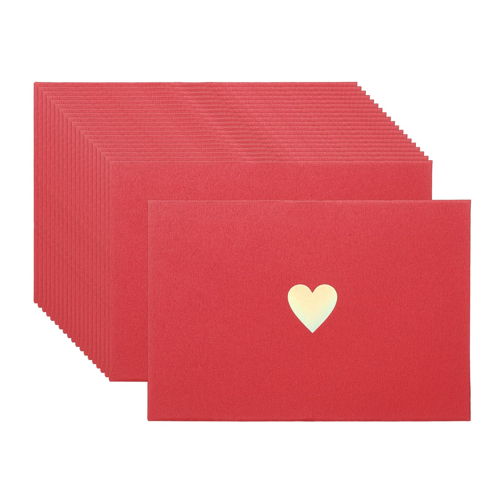 PATIKIL 4 x 3 Inch Mini Card Envelopes, 20Pcs Cute Envelopes Holder with Heart Pattern for Birthday Weddings Favors Business Greeting Cards, Red — image 1