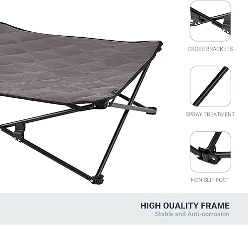Miniatura 5 de KingsCamp - Cama elevada portátil para perros, cama elevada estable plegable para perros, cama de campamento para viajes al aire libre con malla