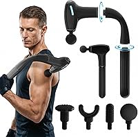 Vista 8 de Pistola de masaje de tejido profundo con mango de extensión, percusión profesional, masajeador de espalda 2 en 1 desmontable para aliviar el dolor