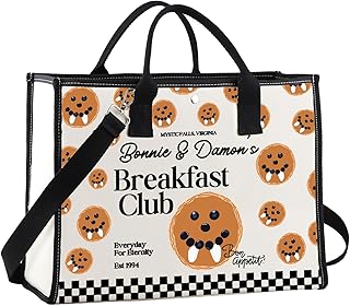 JNIAP Horror TV Show Tote Bag Damon Salvatore Gift Blueberry Pancake Gifts Horror TV Show Merch