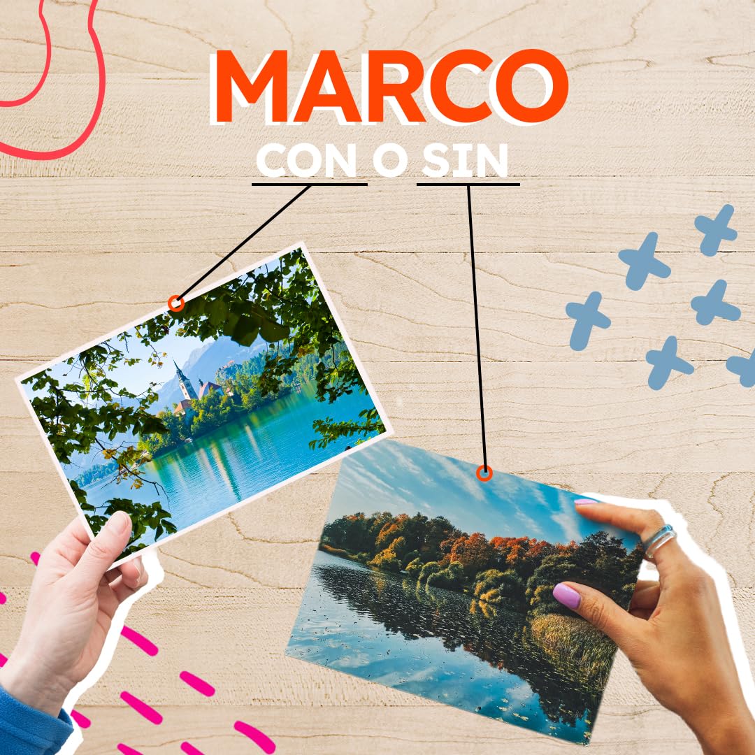 Sviluppo fotografico personalizzabile | Stampa di foto in formato 15x20 cm | Confezione da 45 foto | Finitura a scelta opaca o lucida, con o senza bordo bianco