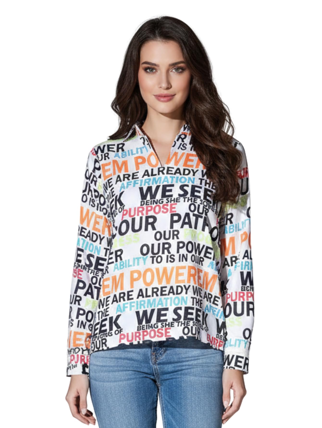 Women Rayon Floral Printed Full Sleeve Shirt | Collared Button Down Casual & Formal Top for Women | Stylish Office Wear Regular Fit Blouse for Girls, Work-image-17