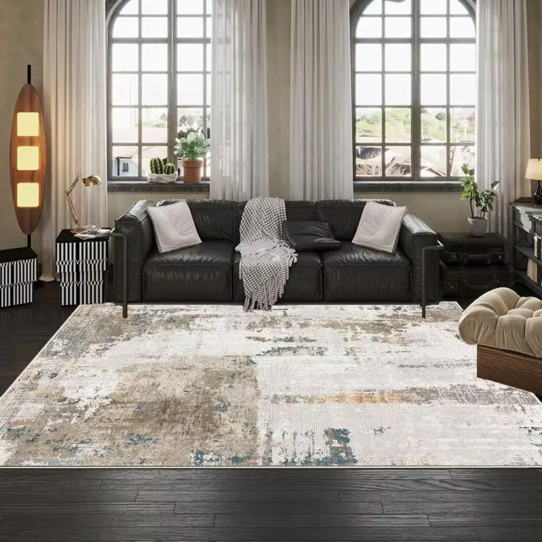 Tapis de salon haut de gamme à poils courts style scandinave