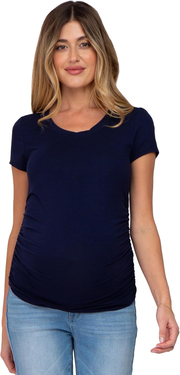 PinkBlush Basic Short Sleeve Maternity Fitted Top