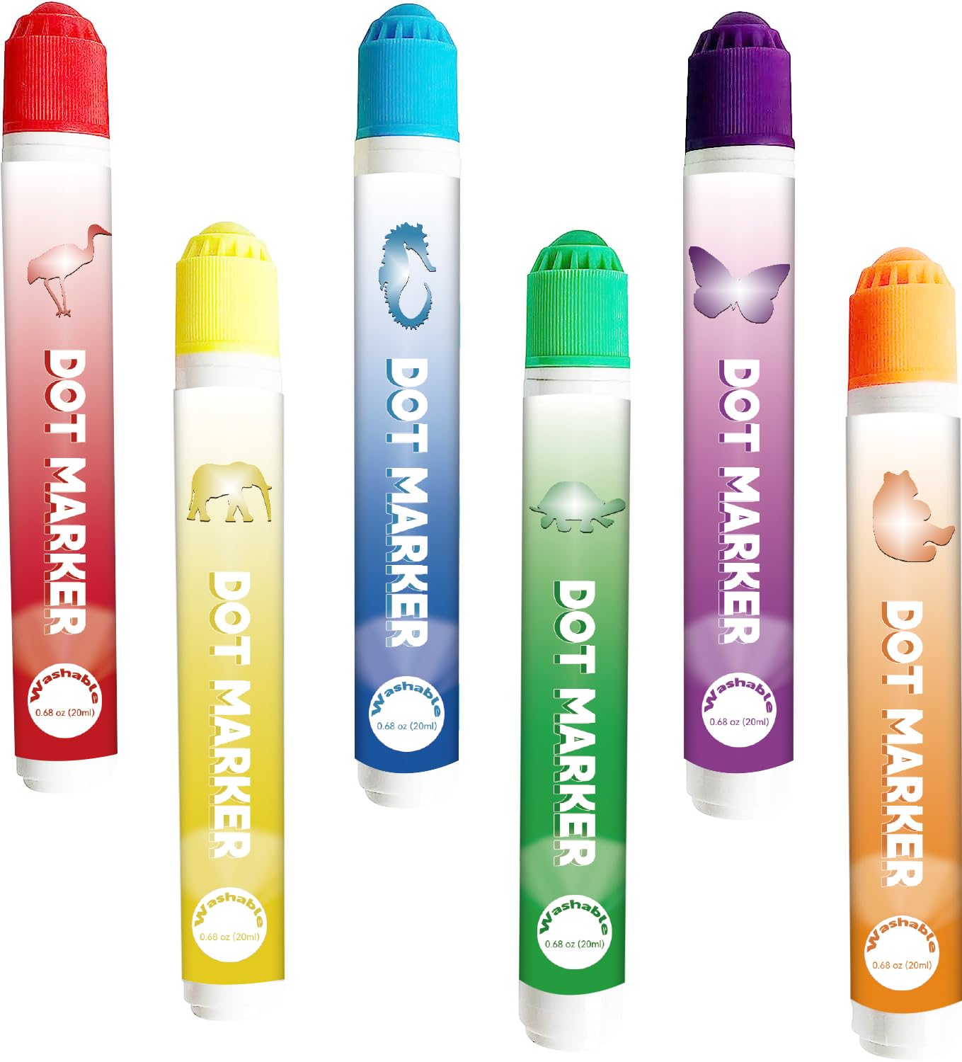 Blimark Dot Markers Bingo Daubers Clearance - Washable Non-Toxic Acid-Free 6 Colors 120ml No Mess Mini Bingo Dobbers Paint Dot Art Markers Bingo Dabbers for Kids Toddlers 1-2-3-4-5 Years