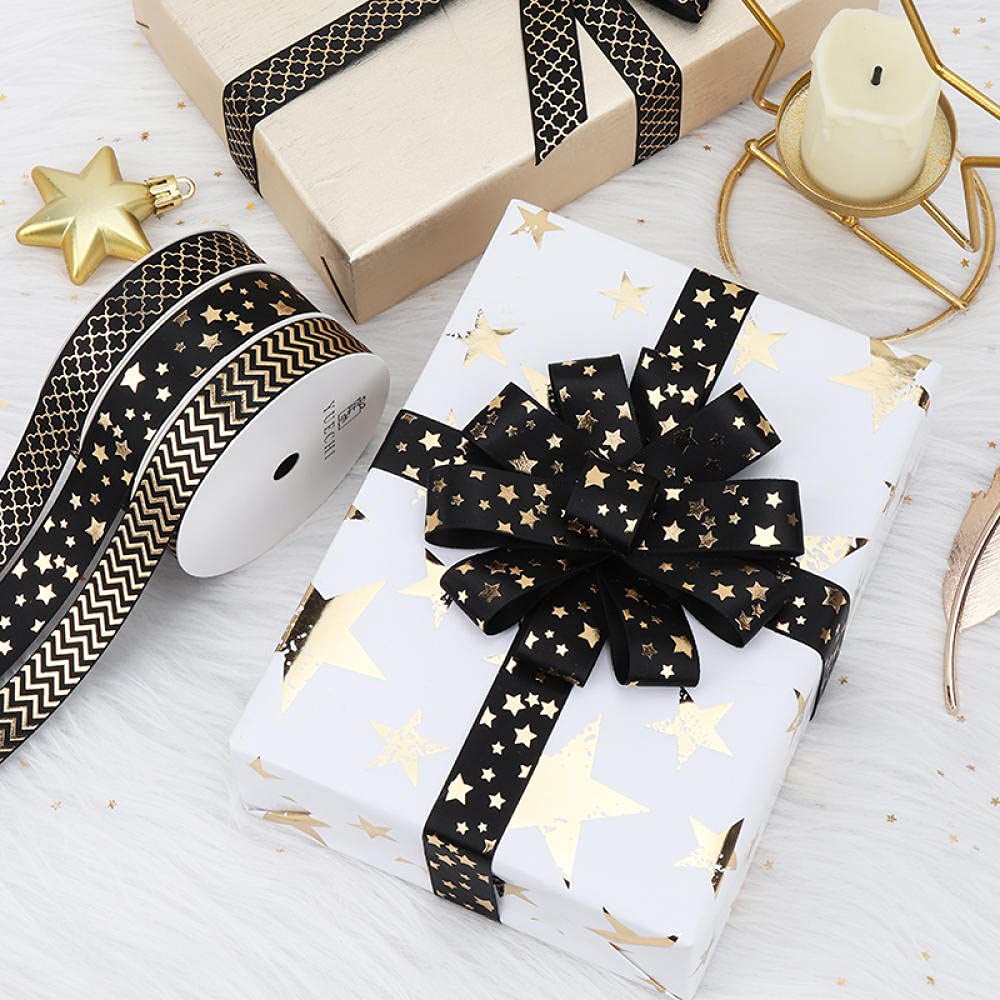 Ribbons For Gift Wrapping Ribbon For Fabric Satin Ribbons Wstążka Prezent Opakowania Wstążka Czarny Brązujący Prezent Dekoracyjny Wstążka Handmade Łuk Diy Materiału Wstążka-Brązownictwo