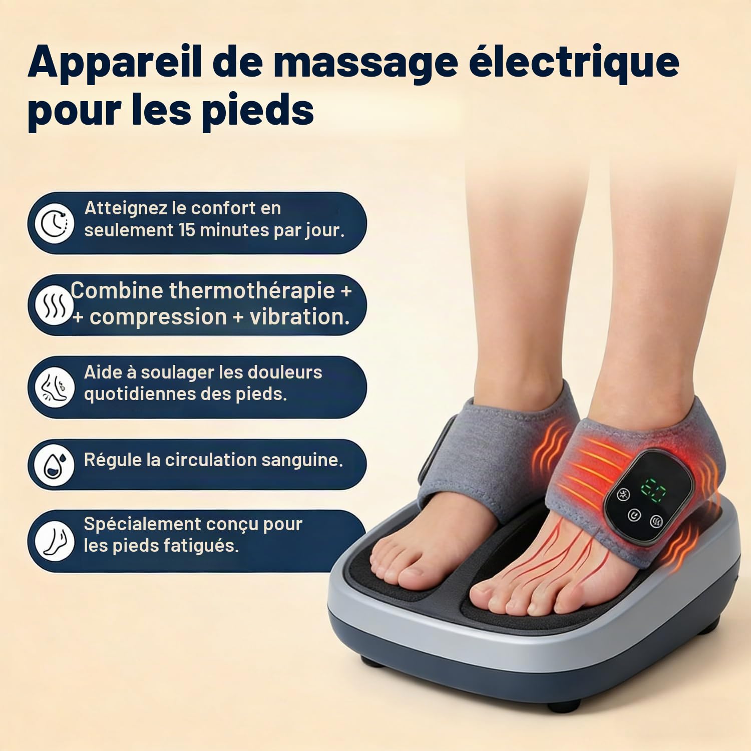 Lot de 2 masseurs électriques 3 en 1 pour pieds et chevilles - Vainqueur du test pour les douleurs neuropathiques