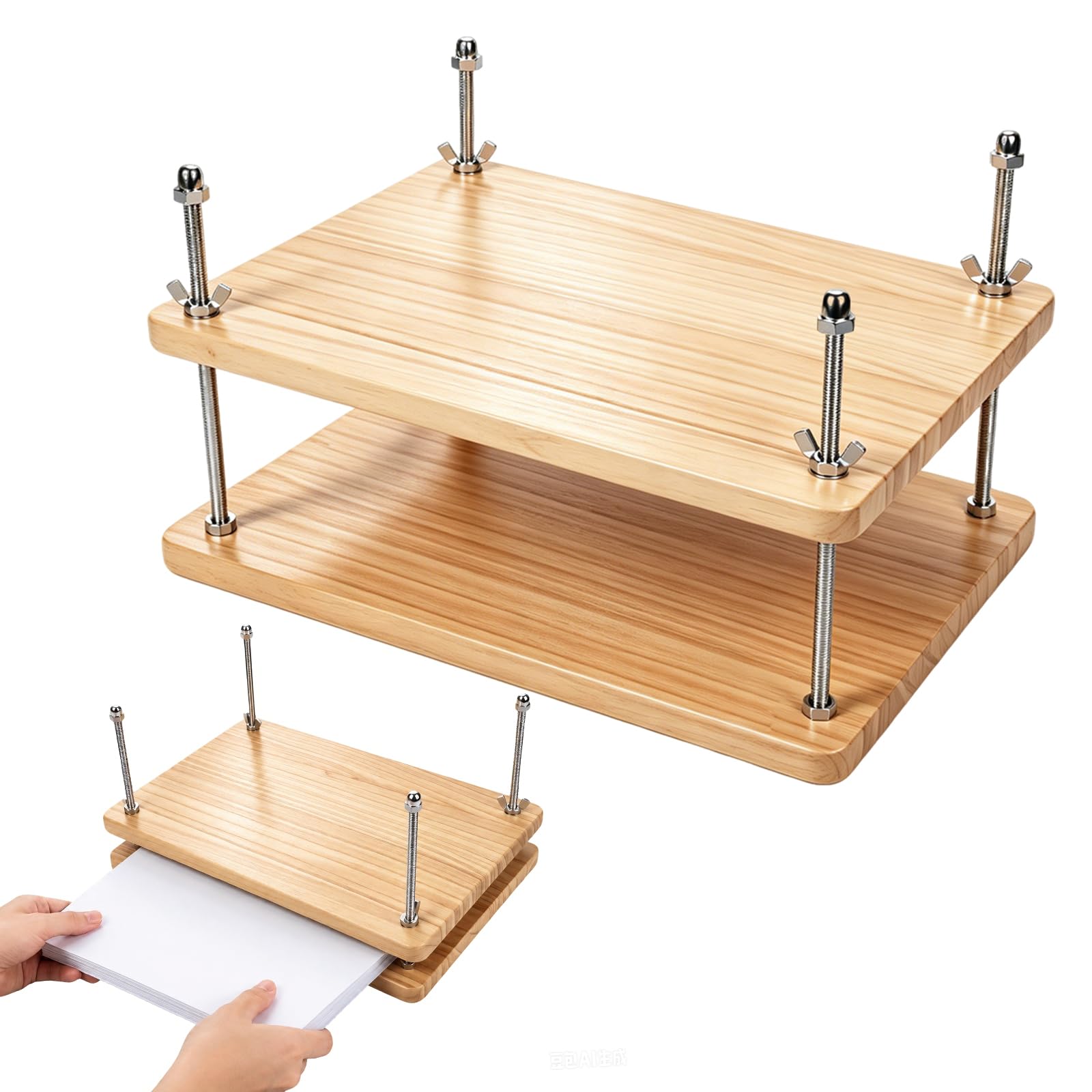 Prensa de libros de madera, 29,5 x 19,5 cm, encuadernación para encuadernación, factor de forma de madera, herramienta para encuadernación en casa, oficina y taller
